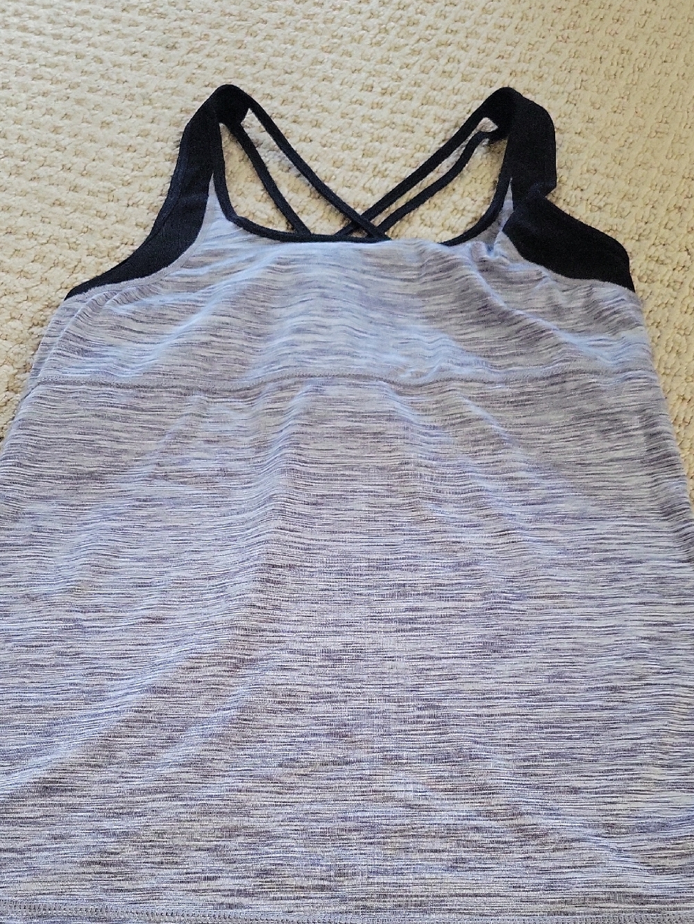 Light Gray Strappy Women's Tank Top - Casual Activewear